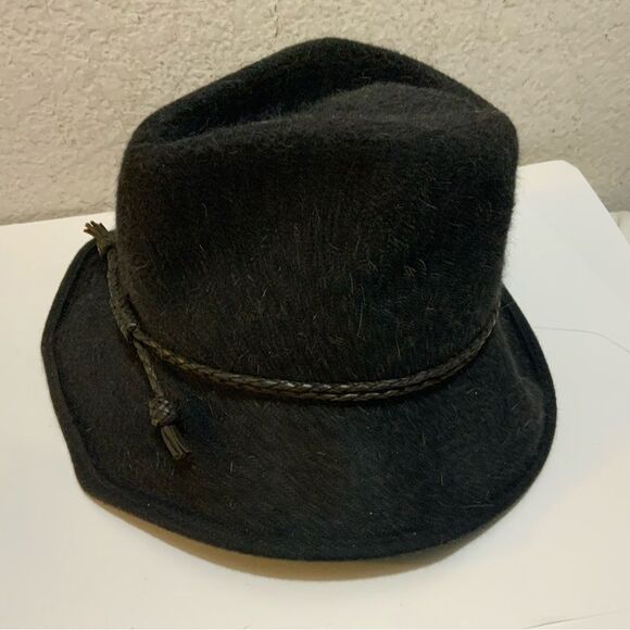 Eric Javits Western Cowboy Felt Hat Leather Trim - Picture 5 of 11